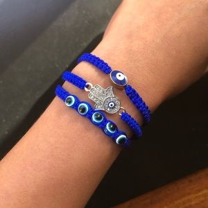Set of 3|Red Evil Eye Stackable Bracelet for Kids